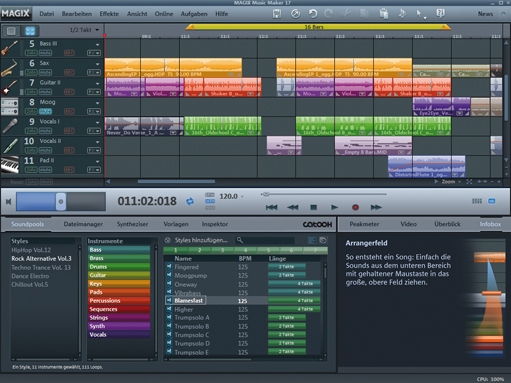 Screenshot vom Programm: MAGIX Music Maker