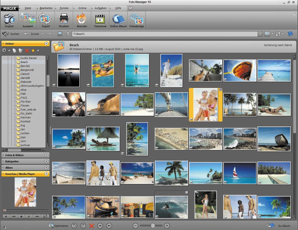 Screenshot vom Programm: MAGIX Foto Manager