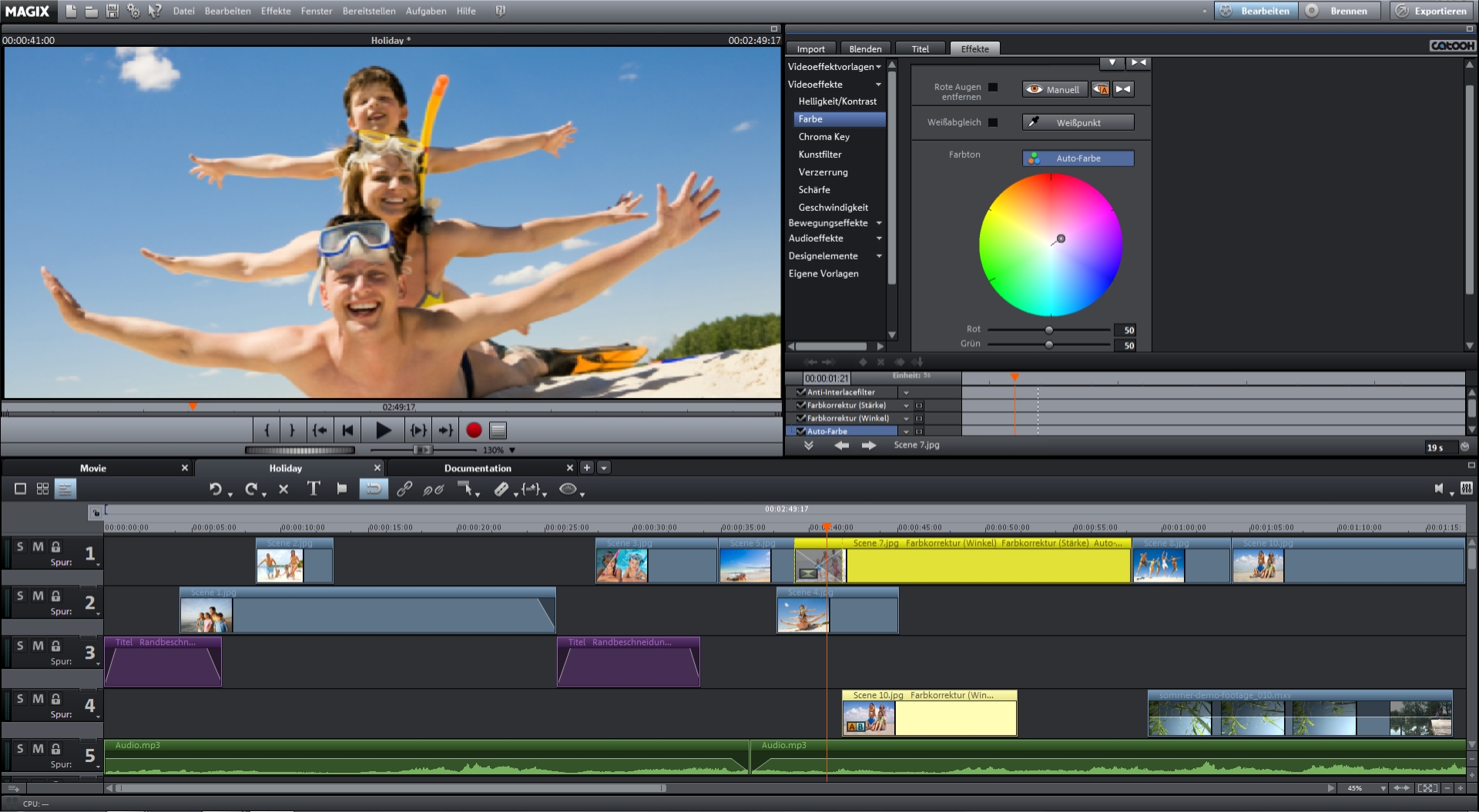 Screenshot vom Programm: MAGIX Video deluxe